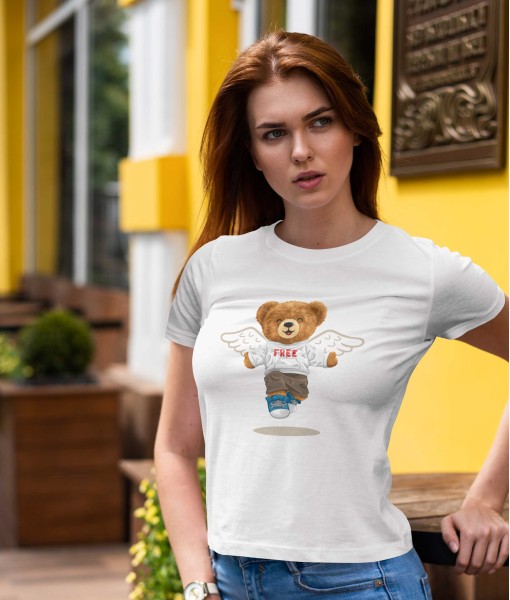Дамска тениска с щампа Мечета Free